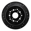 R1 90-92 Lexus LS400 Rear Left Drilled & Slotted Black Brake Rotor