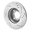 R1 00-02 Hyundai Accent Front Left Drilled & Slotted Silver Brake Rotor