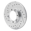 R1 87-99 Hyundai Accent Front Left Drilled & Slotted Silver Brake Rotor