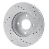 R1 99-07 Suzuki Aerio Front Left Drilled & Slotted Silver Brake Rotor