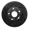 R1 90-90 Lexus LS400 Front Left Drilled & Slotted Black Brake Rotor