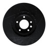 R1 11-18 Porsche Cayenne Right Front Drilled & Slotted Black Brake Rotor
