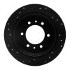 R1 06-10 Hummer H3 Rear Right Drilled & Slotted Black Brake Rotor