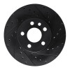 R1 01-03 Volkswagen EuroVan Front Right Drilled & Slotted Black Brake Rotor