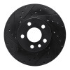 R1 01-03 Volkswagen EuroVan Front Left Drilled & Slotted Black Brake Rotor
