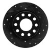 R1 01-03 Volkswagen EuroVan Front Right Drilled & Slotted Black Brake Rotor ECB-74045R