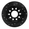 R1 01-03 Volkswagen EuroVan Front Right Drilled & Slotted Black Brake Rotor ECB-74045R