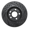 R1 96-00 Volkswagen EuroVan Front Left Drilled & Slotted Black Brake Rotor ECB-74043L