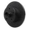 R1 79-85 Volkswagen Vanagon Front Left Drilled & Slotted Black Brake Rotor
