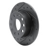 R1 10-19 Audi A3 Rear Left Drilled & Slotted Black Brake Rotor