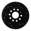 R1 05-25 Audi A3 Sportback E-Tron Rear Right Drilled & Slotted Black Brake Rotor