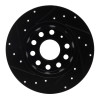 R1 05-25 Audi A3 Sportback E-Tron Rear Right Drilled & Slotted Black Brake Rotor