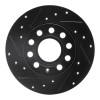 R1 05-13 Audi A3 Rear Left Drilled & Slotted Black Brake Rotor