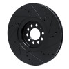 R1 04-06 Audi TT Quattro Left Front Drilled & Slotted Black Brake Rotor