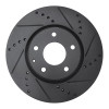 R1 16-25 Mazda 6 Front Right Drilled & Slotted Black Brake Rotor