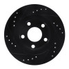 R1 99-05 Audi A6 Quattro Rear Right Drilled & Slotted Black Brake Rotor
