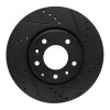R1 07-12 Mazda CX-7 Front Right Drilled & Slotted Black Brake Rotor