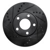 R1 98-98 Volkswagen Passat (USA/Canada) Front Left Drilled & Slotted Black Brake Rotor