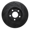 R1 98-98 Volkswagen Passat (USA/Canada) Front Left Drilled & Slotted Black Brake Rotor