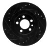 R1 98-15 Volkswagen Beetle Front Right Drilled & Slotted Black Brake Rotor