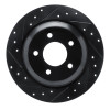 R1 06-15 Mazda 5 Rear Left Drilled & Slotted Black Brake Rotor