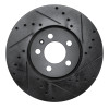R1 96-98 Volkswagen Jetta Sedan Front Right Drilled & Slotted Black Brake Rotor