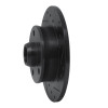 R1 92-98 Volkswagen Golf Rear Right Drilled & Slotted Black Brake Rotor