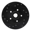 R1 92-98 Volkswagen Golf Rear Right Drilled & Slotted Black Brake Rotor