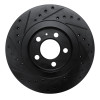 R1 92-95 Volkswagen CORRADO Front Right Drilled & Slotted Black Brake Rotor