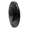 R1 07-13 Mazda 3 Front Right Drilled & Slotted Black Brake Rotor