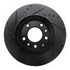 R1 06-15 Mazda MX-5 Miata Front Right Drilled & Slotted Black Brake Rotor