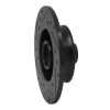 R1 85-02 Volkswagen Golf Rear Right Drilled & Slotted Black Brake Rotor