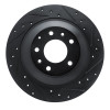 R1 06-07 Mazda 6 Rear Right Drilled & Slotted Black Brake Rotor