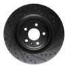 R1 17-25 Audi Q8 e-Tron Rear Right Drilled & Slotted Black Brake Rotor