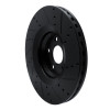 R1 12-15 Audi TTS Quattro Front Left Drilled & Slotted Black Brake Rotor