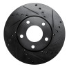 R1 04-13 Mazda 3 Front Right Drilled & Slotted Black Brake Rotor