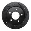 R1 04-13 Mazda 3 Rear Right Drilled & Slotted Black Brake Rotor ECB-80039R