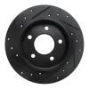R1 04-13 Mazda 3 Rear Right Drilled & Slotted Black Brake Rotor ECB-80039R