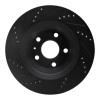 R1 08-15 Audi TT Quattro RS Rear Right Drilled & Slotted Black Brake Rotor
