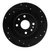 R1 01-05 Mazda Miata Rear Right Drilled & Slotted Black Brake Rotor