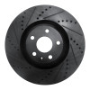 R1 08-11 Audi TT Quattro Front Left Drilled & Slotted Black Brake Rotor