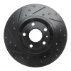 R1 08-15 Audi TT Quattro Rear Right Drilled & Slotted Black Brake Rotor