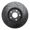 R1 08-15 Audi TT Quattro Rear Left Drilled & Slotted Black Brake Rotor