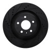 R1 07-11 Audi S6 Rear Left Drilled & Slotted Black Brake Rotor
