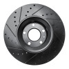 R1 05-11 Audi A6 (USA/Canada) Front Right Drilled & Slotted Black Brake Rotor