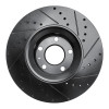 R1 05-11 Audi A6 Quattro Front Left Drilled & Slotted Black Brake Rotor