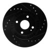 R1 99-03 Mazda Protege Front Left Drilled & Slotted Black Brake Rotor