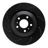R1 04-18 Audi S8 Rear Left Drilled & Slotted Black Brake Rotor