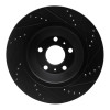 R1 04-18 Audi S8 Rear Left Drilled & Slotted Black Brake Rotor