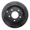 R1 95-02 Mazda Millenia Rear Right Drilled & Slotted Black Brake Rotor